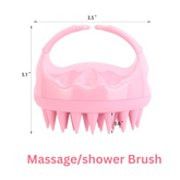 S-Secrets Scalp Massager Shampoo Brush with Soft Silicone Bristles for Hair Growth and Scalp Care, Shower Hair Brush Head Massager Scalp Scrubber Exfoliator for Dandruff, Men, Women Kids, Pink